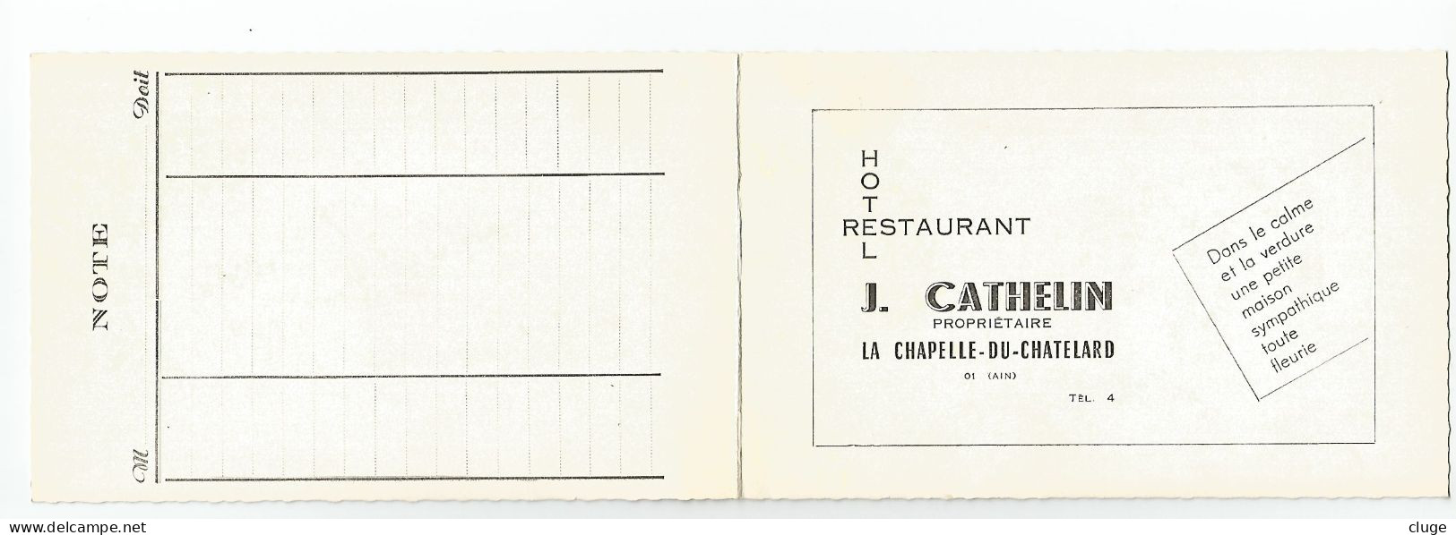 01 - LA CHAPELLE DU CHATELARD - Hôtel Café Restaurant  J. Cathelin  ( Vue Recto Verso ) - Non Classés