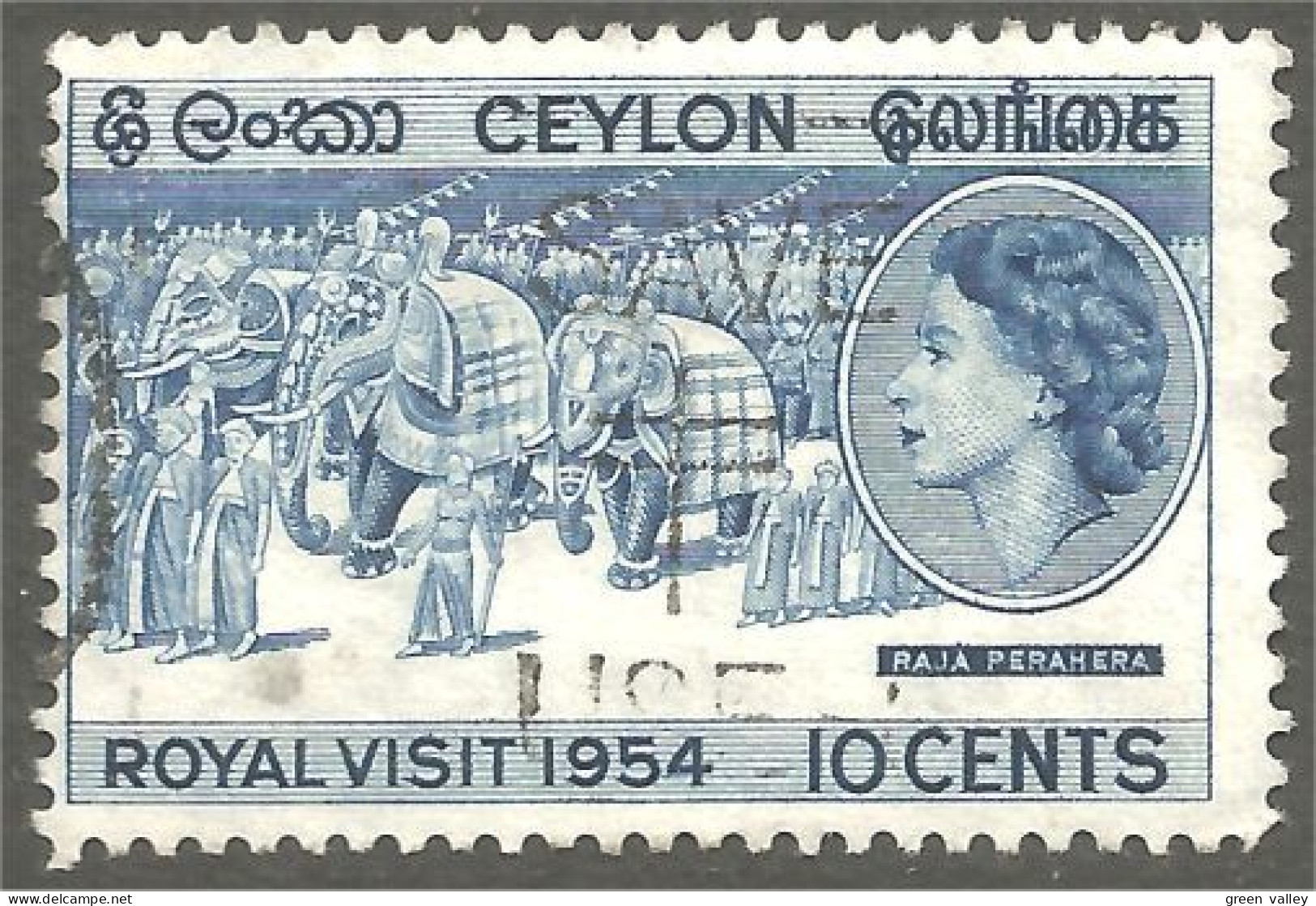 AS-1 Ceylon Royal Visit 1954 Elephant Elefante Norsu Elefant Olifant - Olifanten