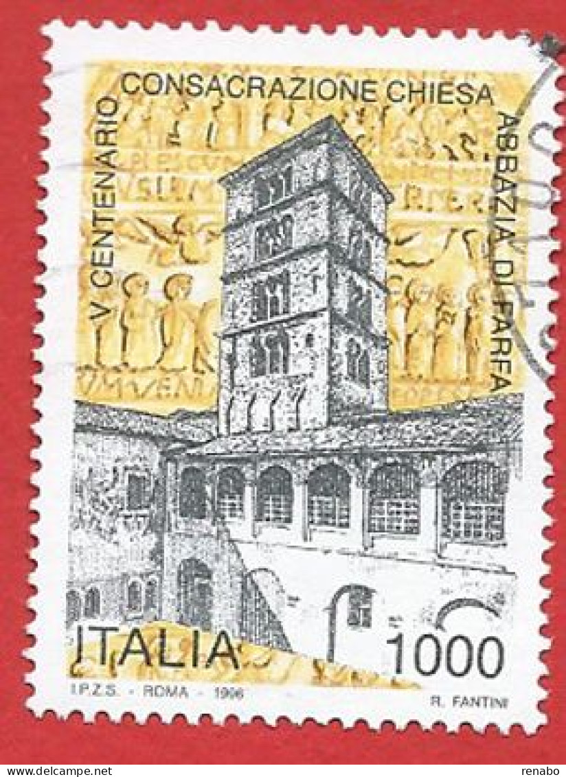 Italia 1996; Abbazia Di Farfa, Francobollo Usato Da Lire 1.000 - 1991-00: Afgestempeld