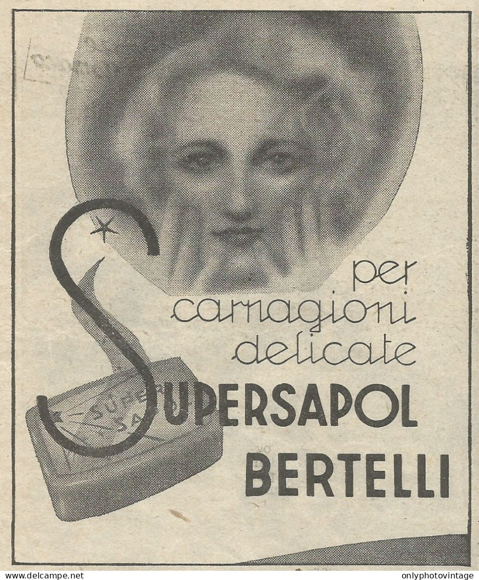 SuperSapol BERTELLI - Pubblicità 1936 - Advertising - Advertising