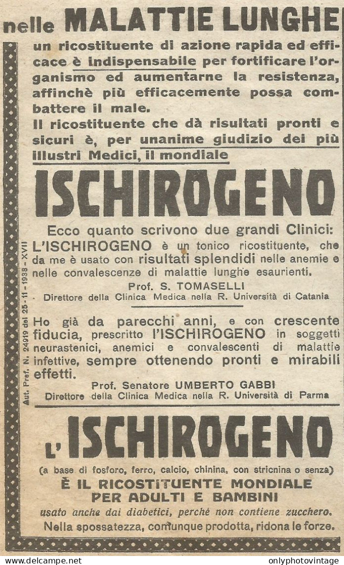ISCHIROGENO - Pubblicità 1939 - Advertising - Advertising