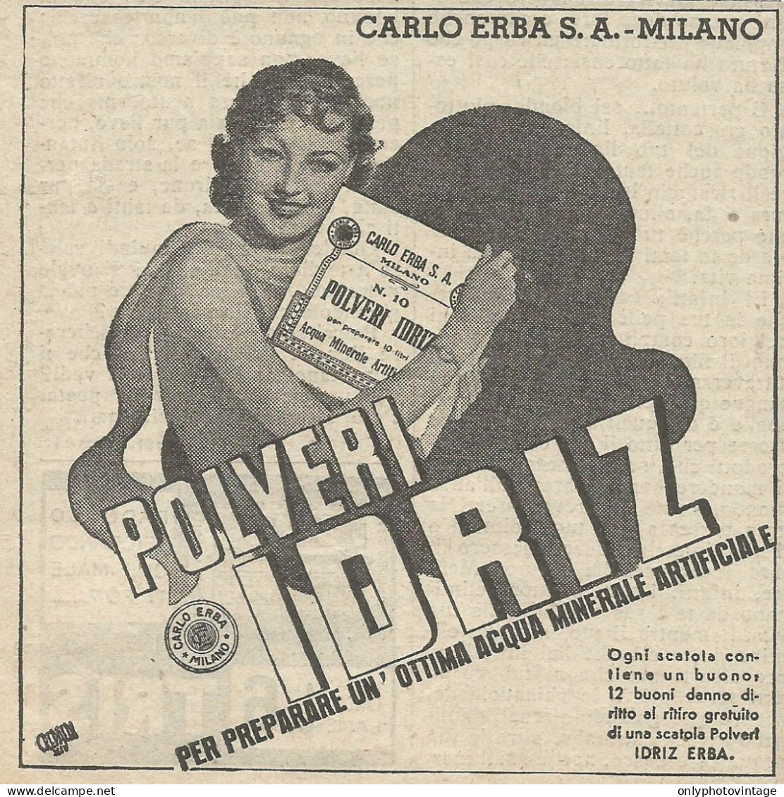 Polveri IDRIZ - Pubblicità 1936 - Advertising - Advertising