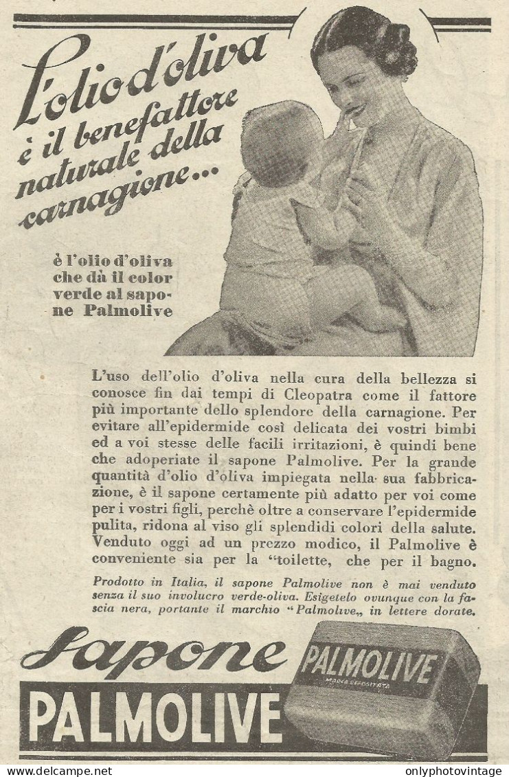 Sapone Palmolive - Pubblicità 1933 - Advertising - Advertising