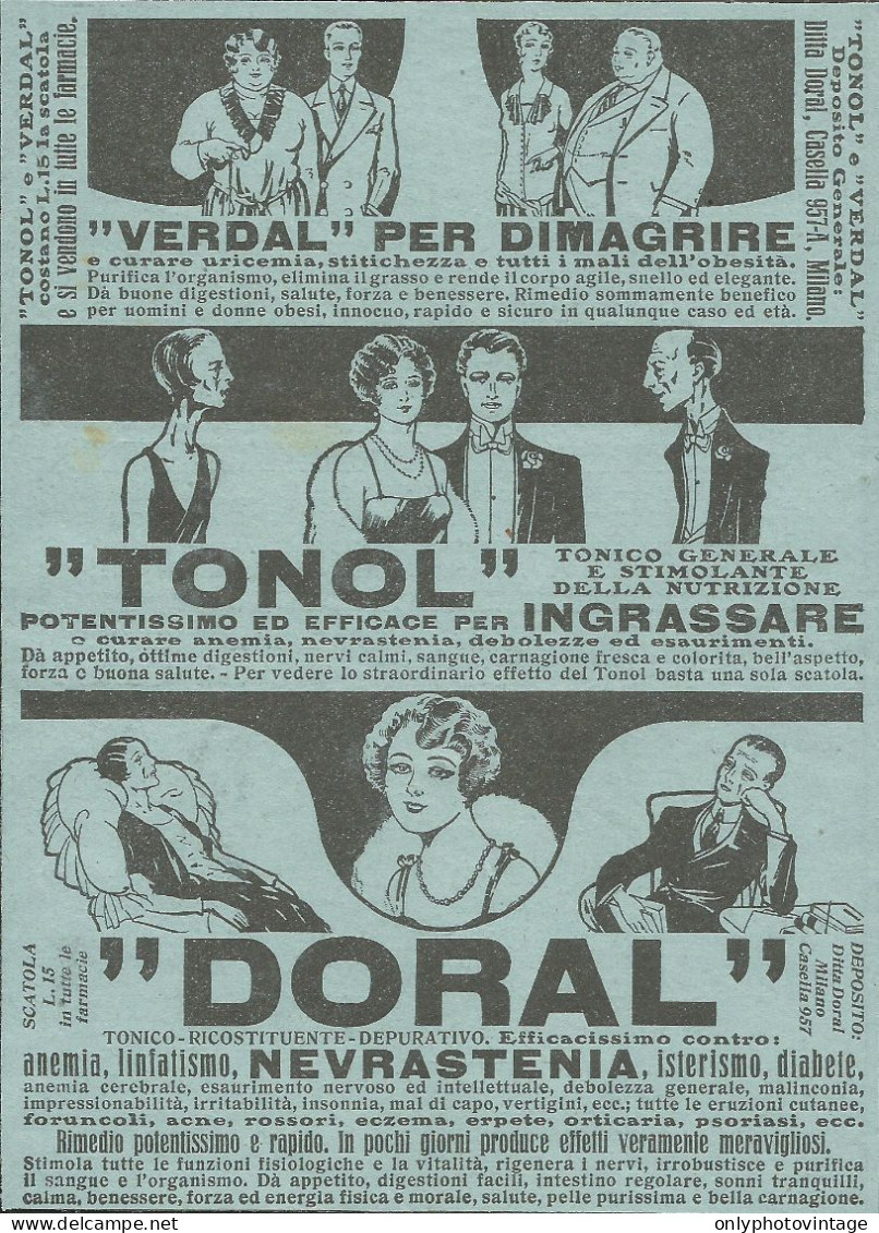 VERDAL Per Dimagrire - Pubblicità 1930 - Advertising - Advertising