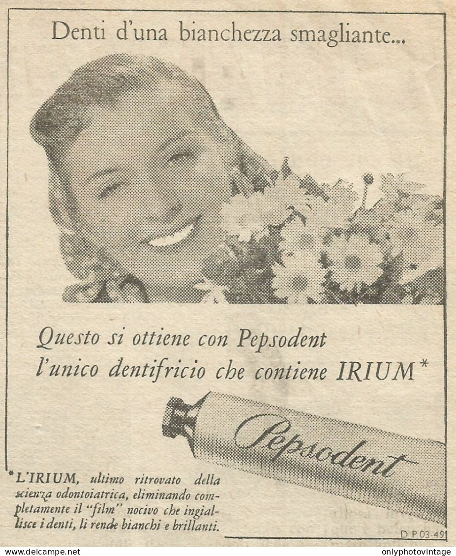 Dentifricio Pepsodent - Pubblicità 1949 - Advertising - Advertising