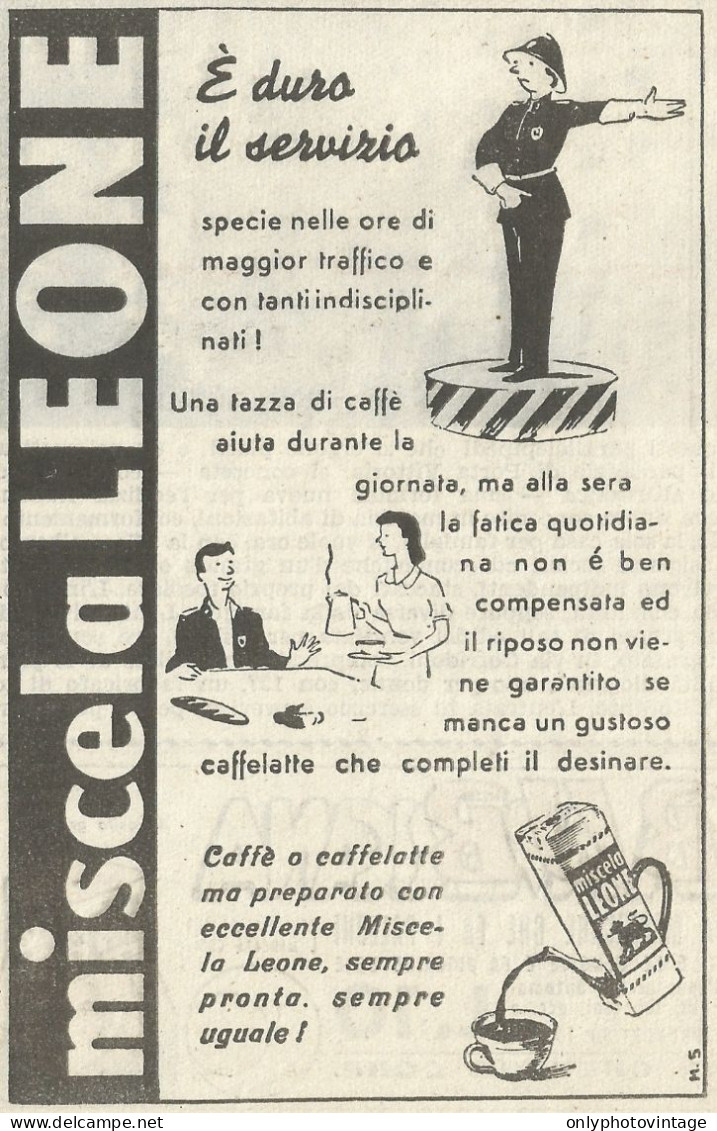 Caffè Miscela LEONE - Pubblicità 1949 - Advertising - Advertising