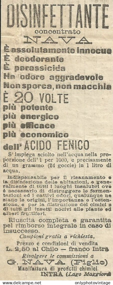 Disinfettante Concentrato Nava - Pubblicità 1892 - Advertising - Pubblicitari