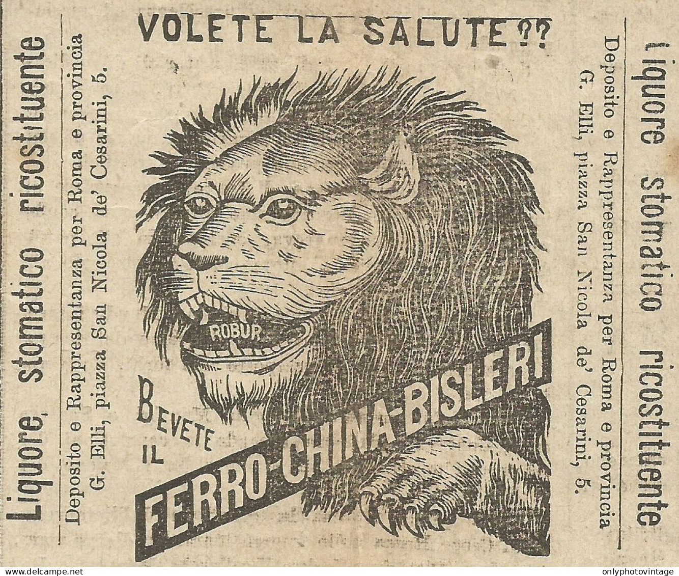 Ferro-China-Bisleri - Pubblicità 1892 - Advertising - Pubblicitari