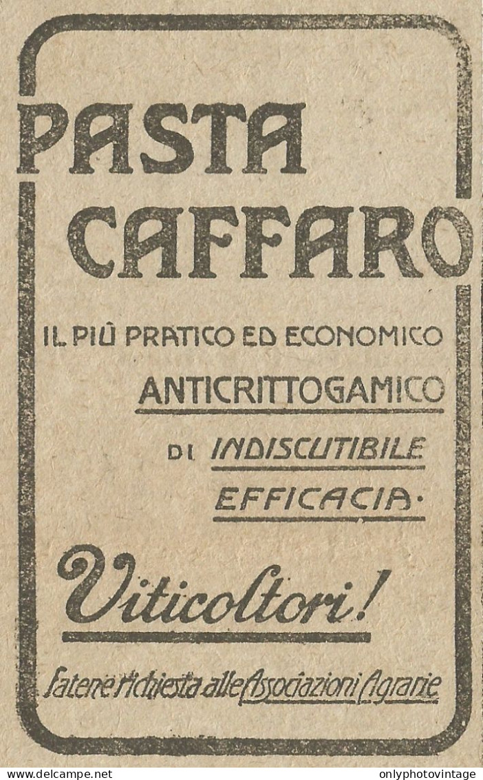 Pasta Caffaro - Pubblicità 1918 - Advertising - Pubblicitari
