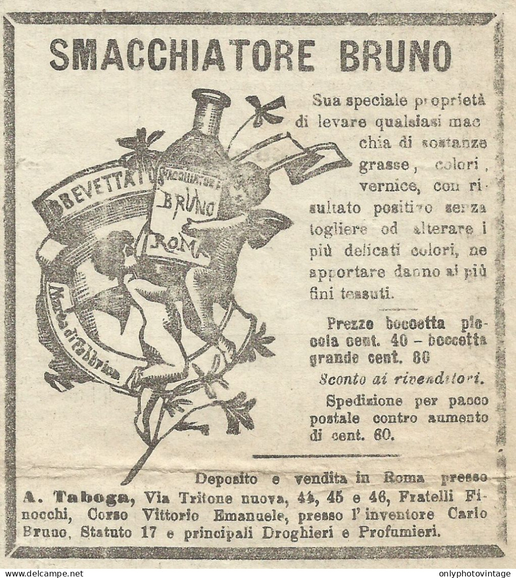 Smacchiatore Bruno - Pubblicità 1891 - Advertising - Pubblicitari