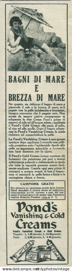 Pond's Vanishing & Cold Creams - Pubblicità 1929 - Advertising - Publicités