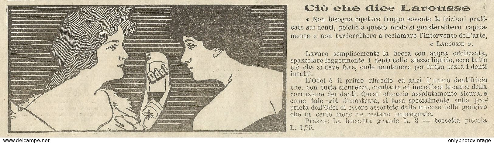 Dentifricio ODOL - Pubblicità 1903 - Advertising - Reclame