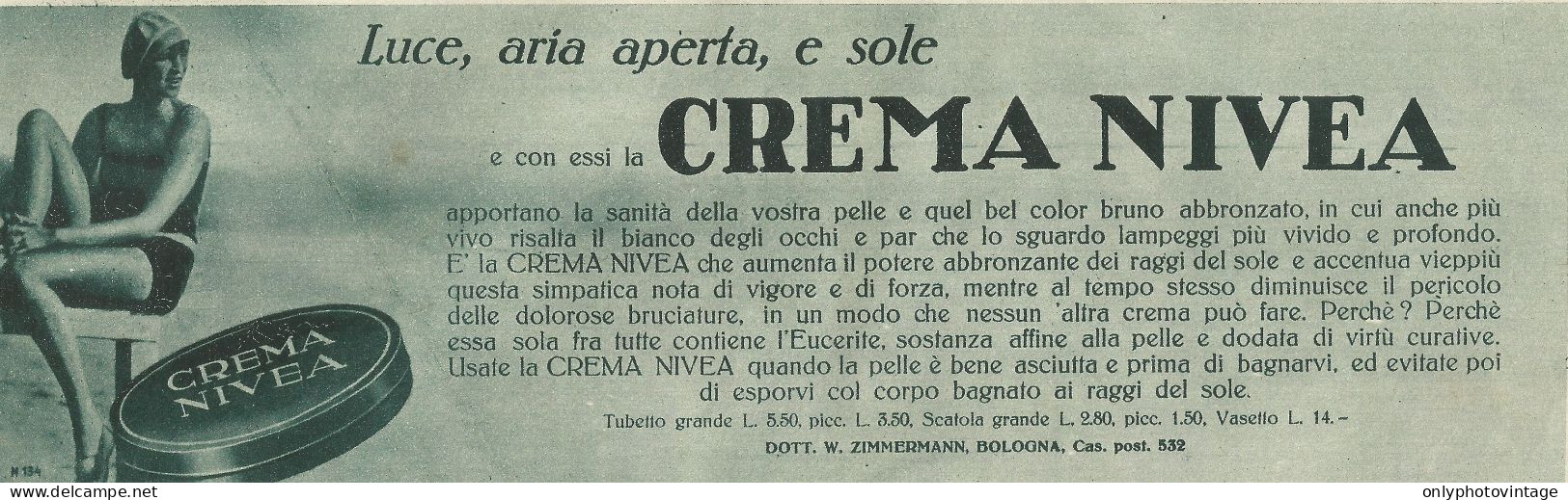 Crema NIVEA - Pubblicità 1929 - Advertising - Advertising