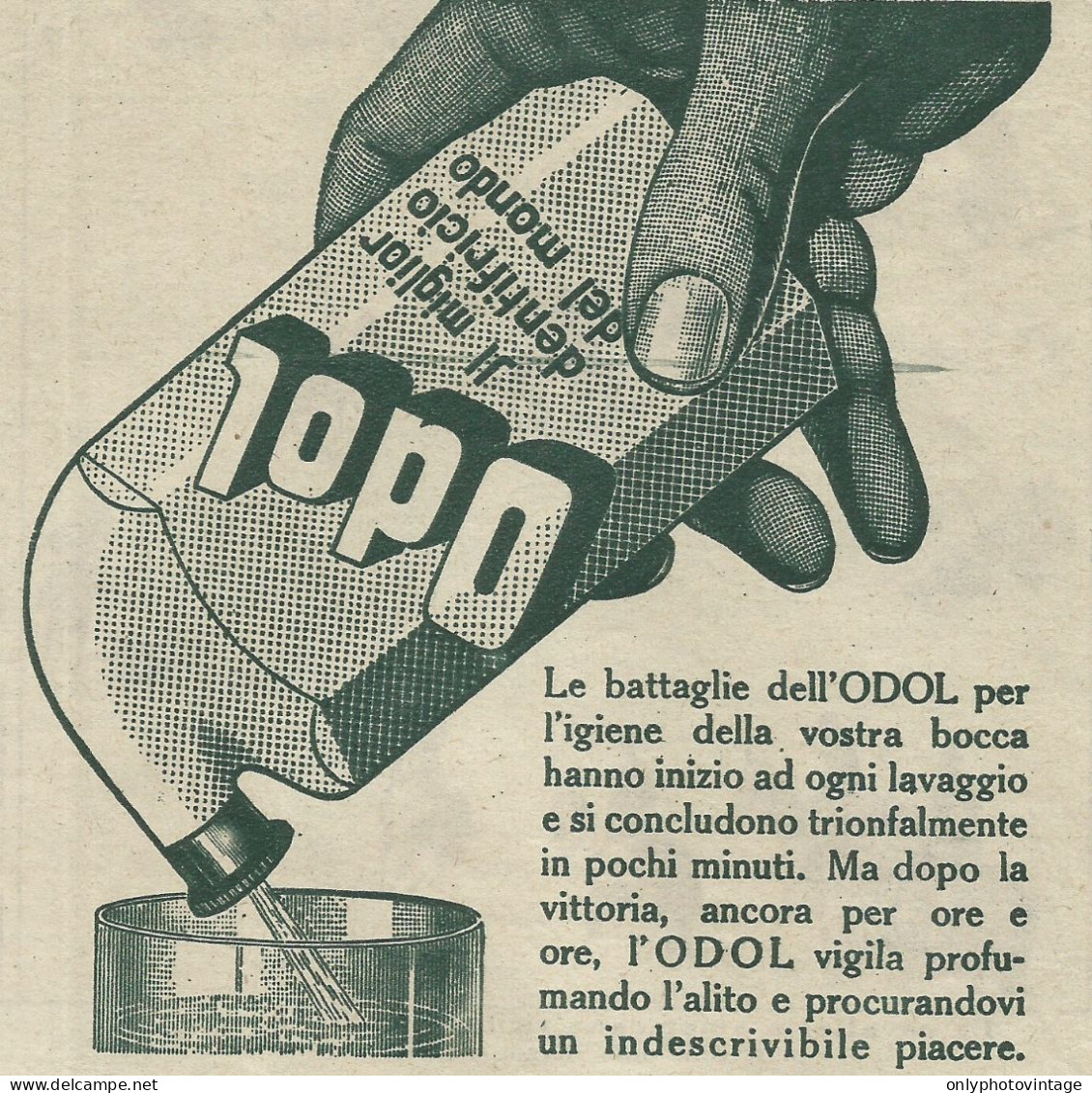 Dentifricio ODOL - Pubblicità 1929 - Advertising - Reclame