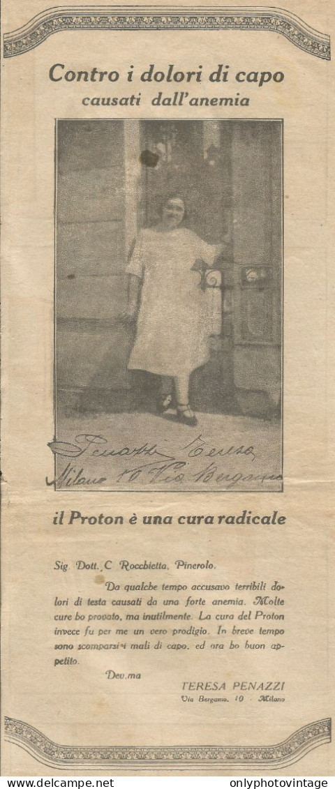 PROTON - Teresa Penazzi - Milano - Pubblicità 1926 - Advertising - Advertising