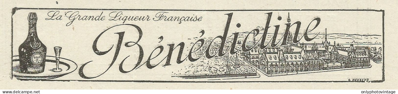 Liquore Francese Bènèdictine - Pubblicità 1934 - Advertising - Publicités