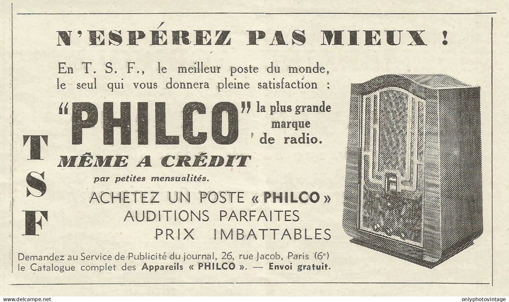 Radio PHILCO - Pubblicità 1934 - Advertising - Advertising