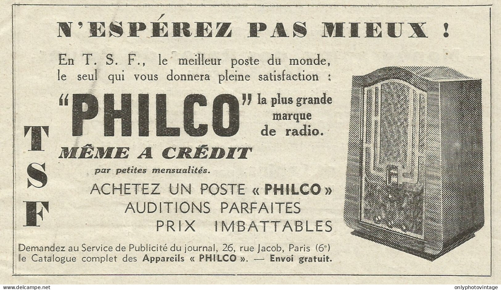 Radio PHILCO - Pubblicità 1934 - Advertising - Advertising
