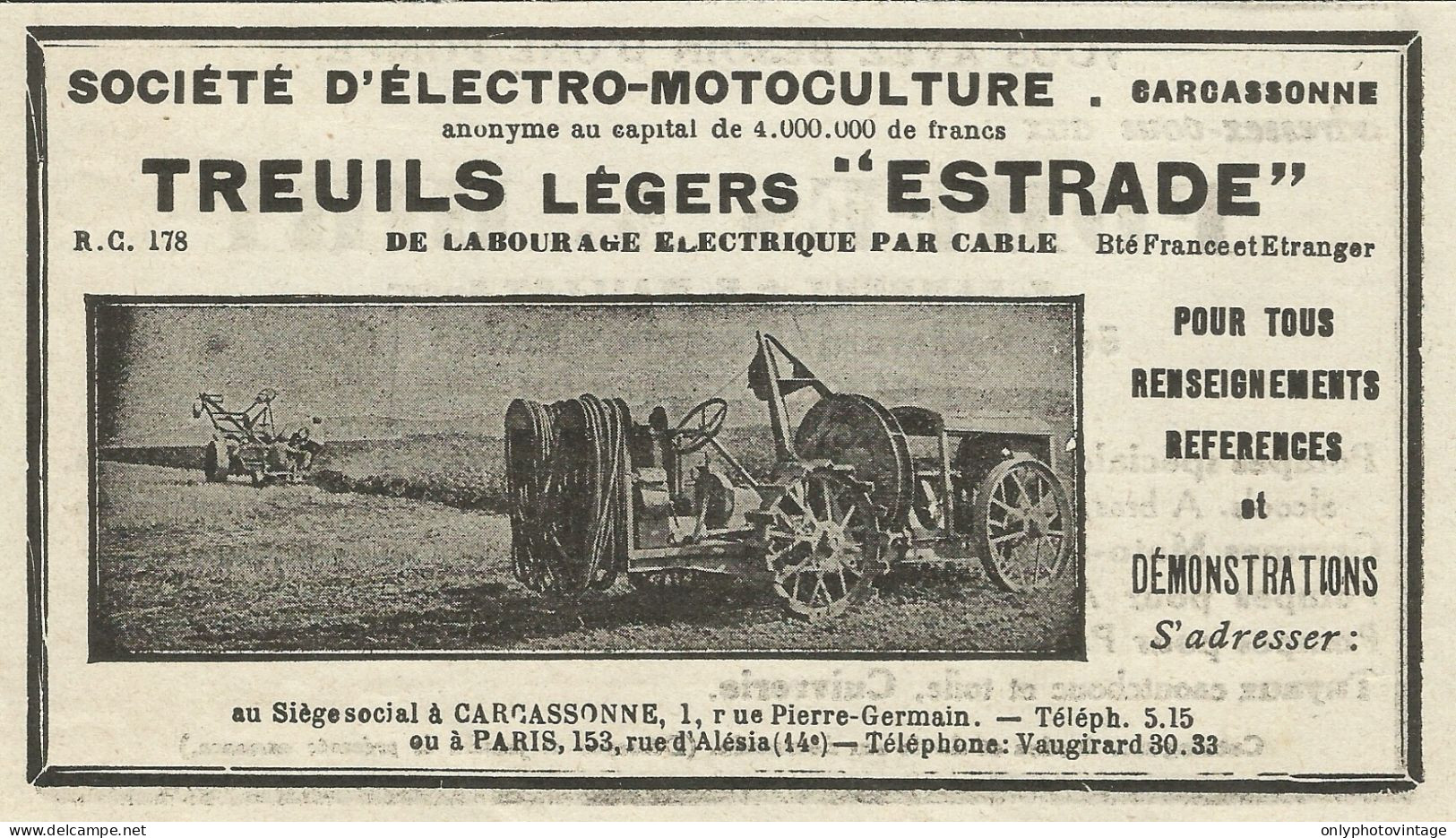 Treuils Lègers ESTRADE - Pubblicità 1934 - Advertising - Advertising