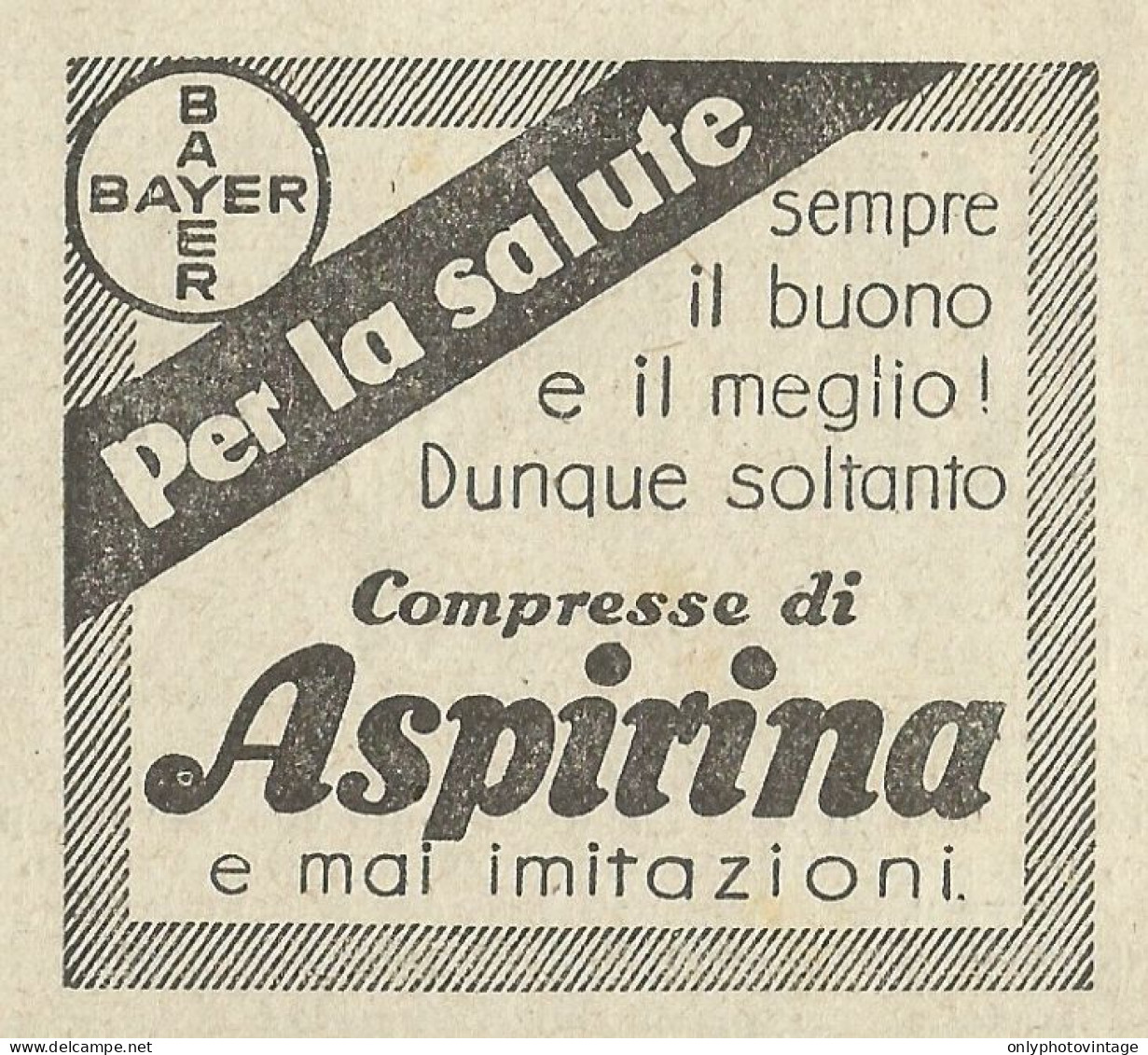 ASPIRINA Per La Salute - Pubblicità 1934 - Advertising - Publicités