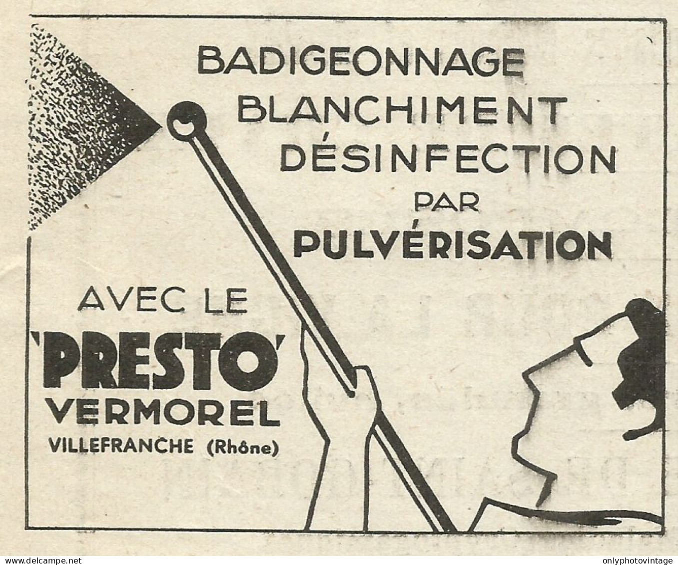 Presto Vermorel - Villefranche - Pubblicità 1934 - Advertising - Reclame