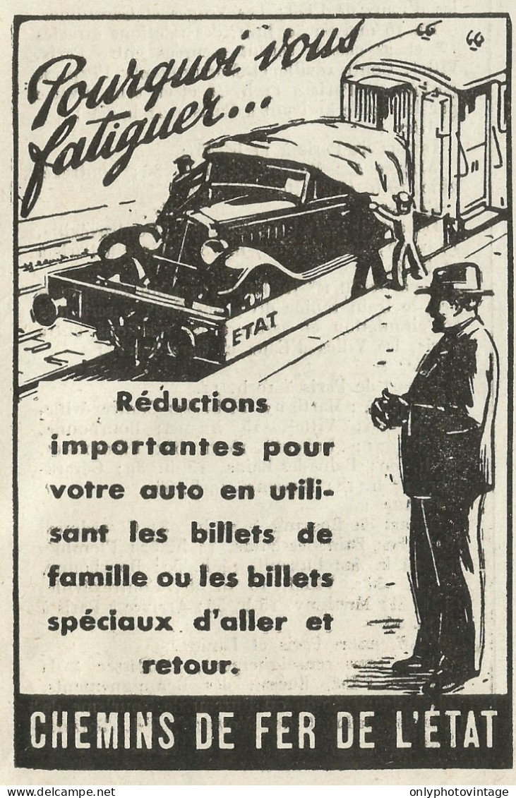 Chemin De Fer De L'ètat - Pubblicità 1934 - Advertising - Advertising