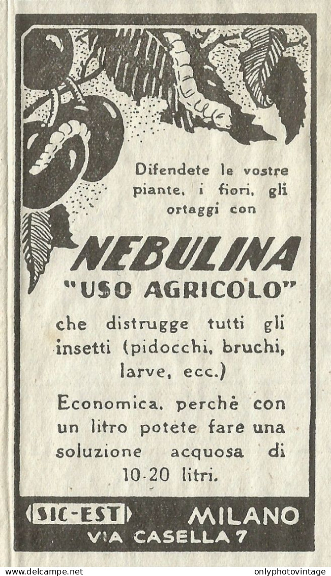 Nebulina "uso Agricolo" - SIC_EST Milano - Pubblicità 1934 - Advertising - Reclame