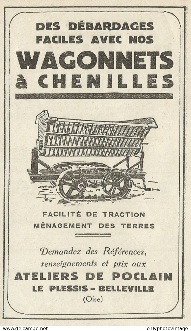 Wagonnets à Chenilles_Le Plessis-Belleville_Pubblicità 1934 - Advertising - Advertising