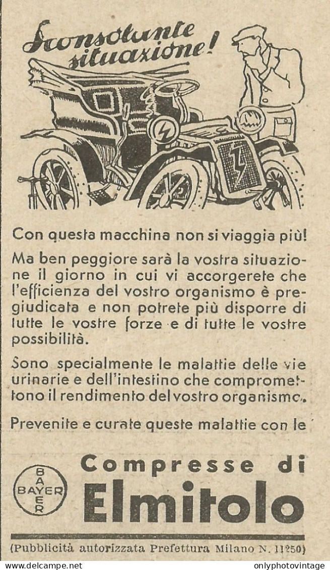 Sconsolante Situazione - Compresse Di Elmitolo - Pubblicità 1934 - Adv. - Advertising