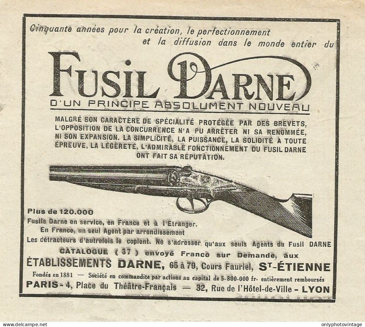 Fusil DARNE - Pubblicità 1934 - Advertising - Advertising