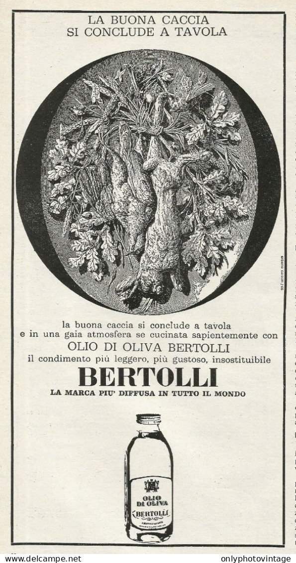 Olio Di Oliva BERTOLLI La Marca Più Diffusa - Pubblicità 1969 - Advertis. - Advertising