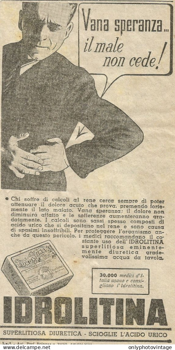 IDROLITINA - Pubblicità 1936 - Advertising - Advertising