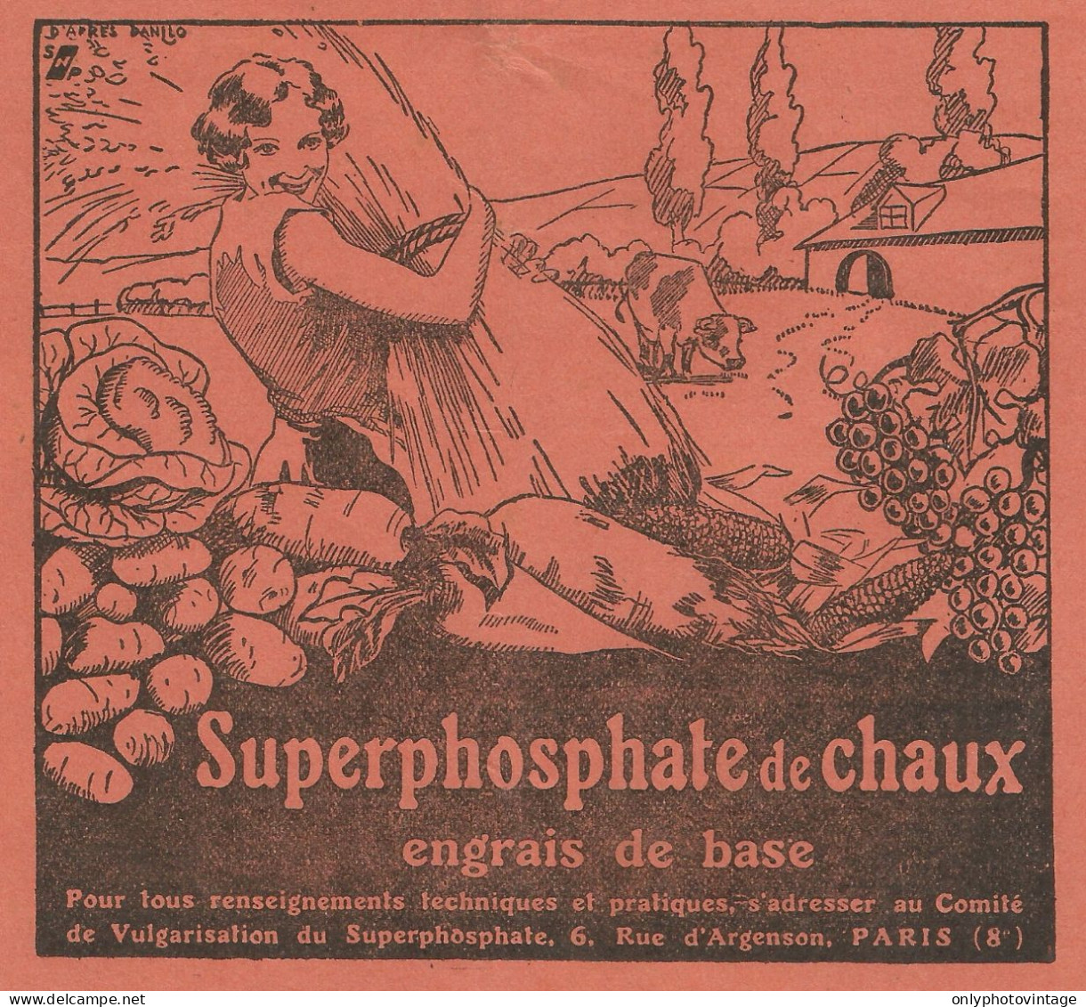 Superphospate De Chaux - Engrais De Base - Pubblicità 1934 - Advertising - Advertising