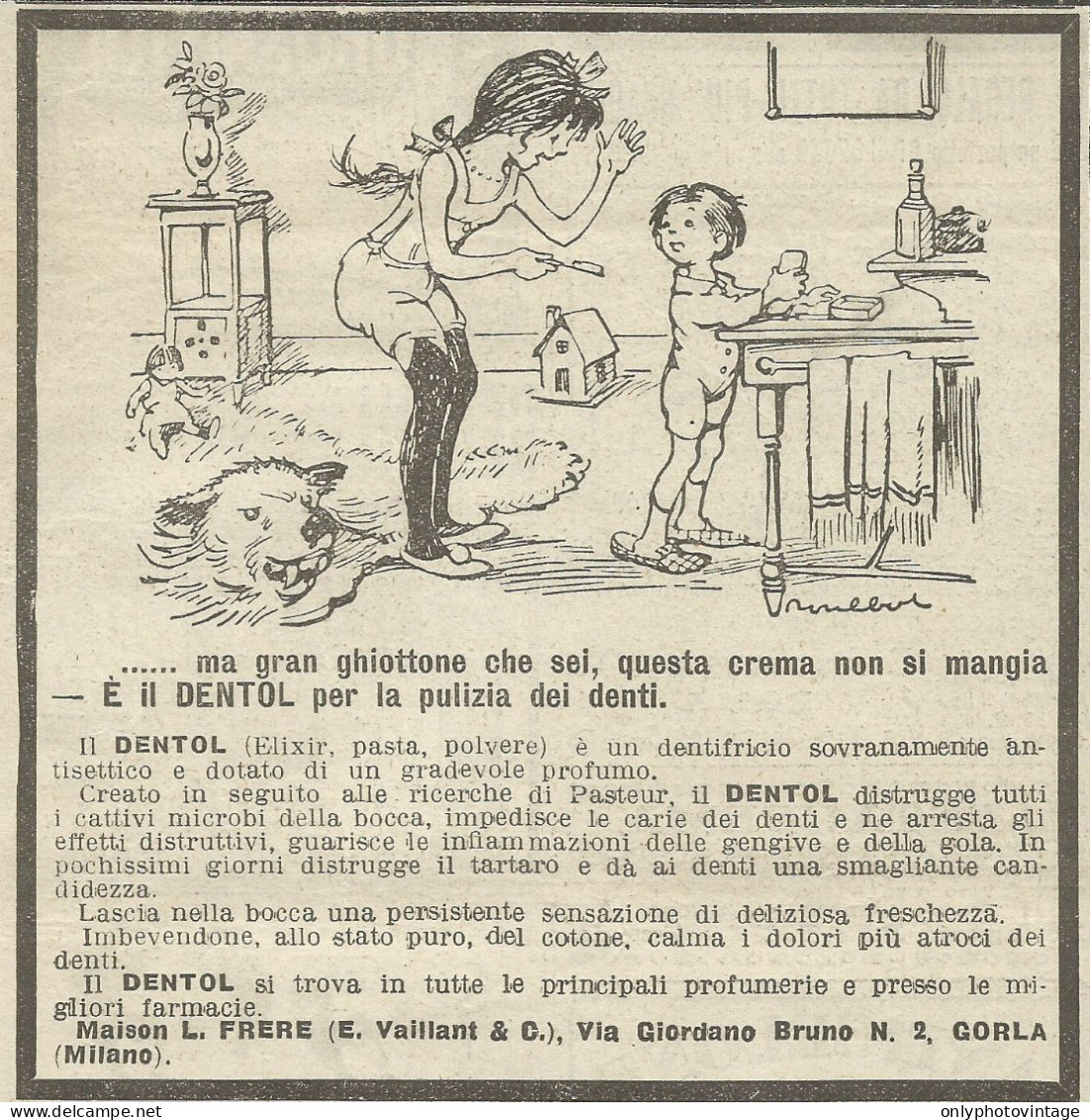 Dentifricio Dentol - Pubblicità 1924 - Advertising - Publicités