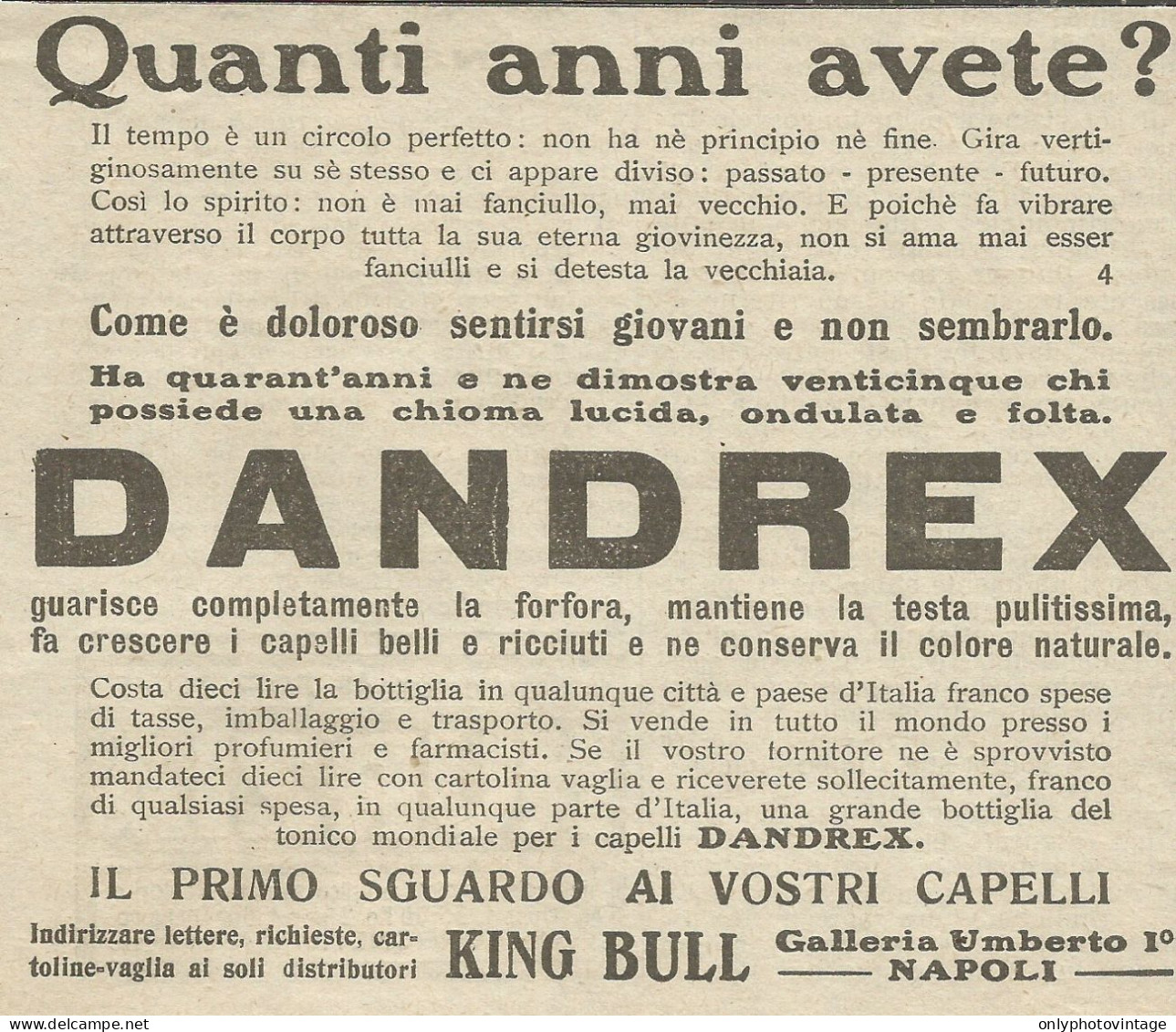 Antiforfora DANDREX - Pubblicità 1924 - Advertising - Publicités