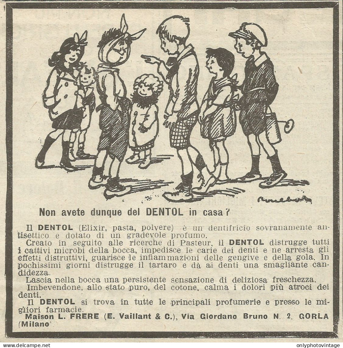 Dentifricio Dentol - Pubblicità 1924 - Advertising - Advertising