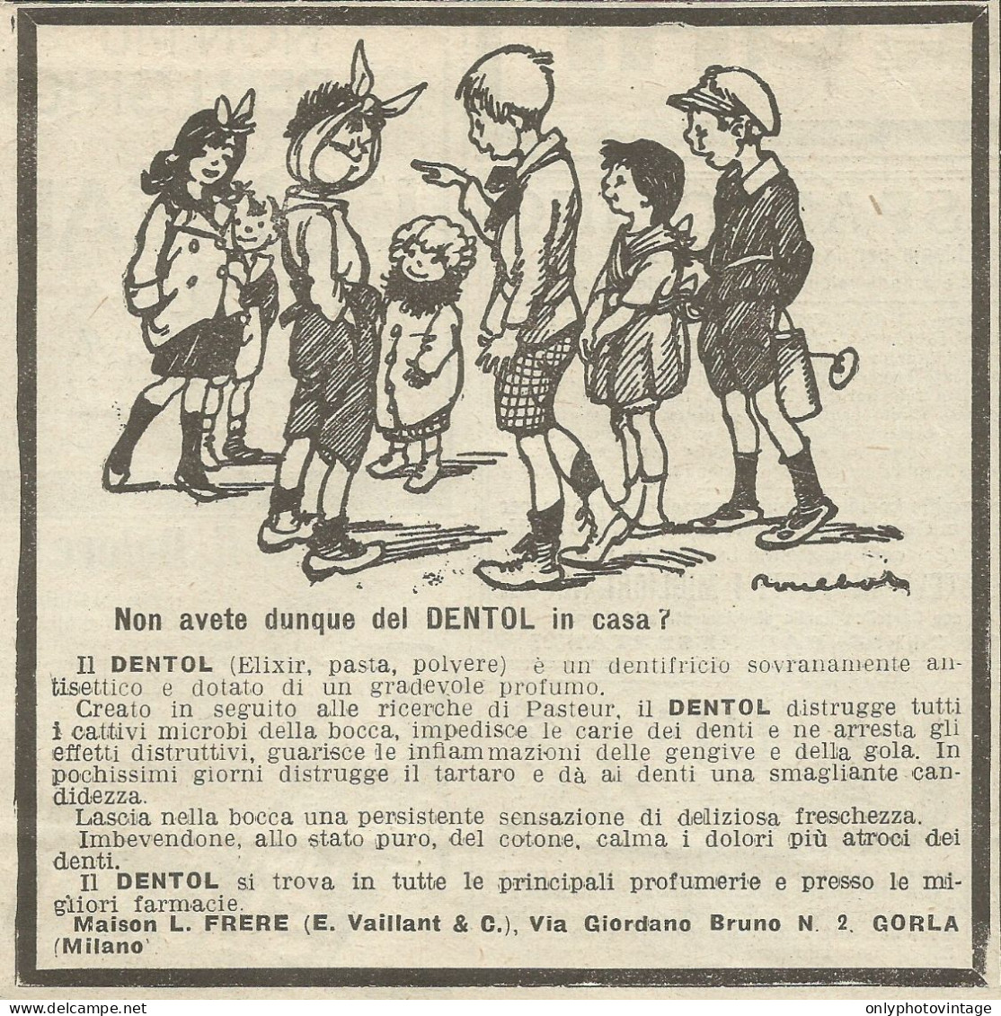 Dentifricio Dentol - Pubblicità 1924 - Advertising - Publicités