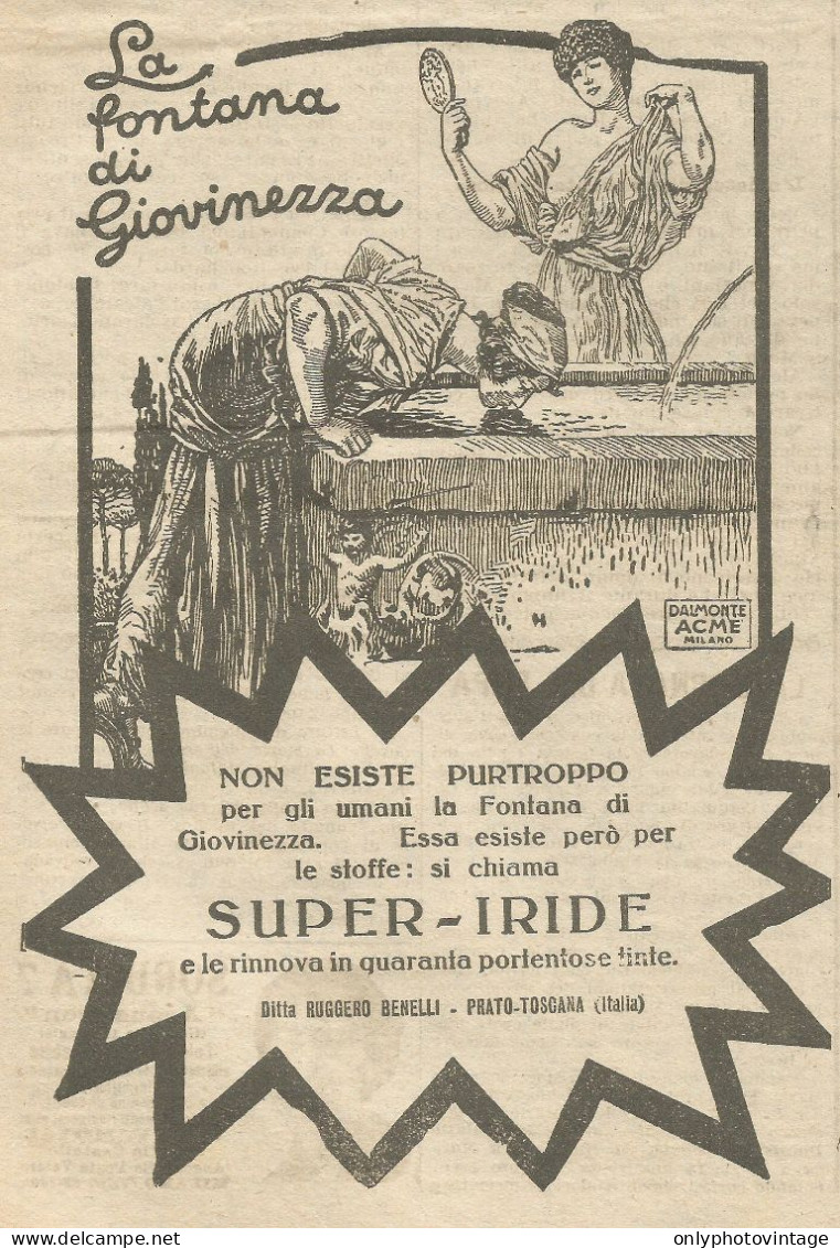 Super-Iride - La Fontana Di Giovinezza - Pubblicità 1925 - Advertising - Publicités