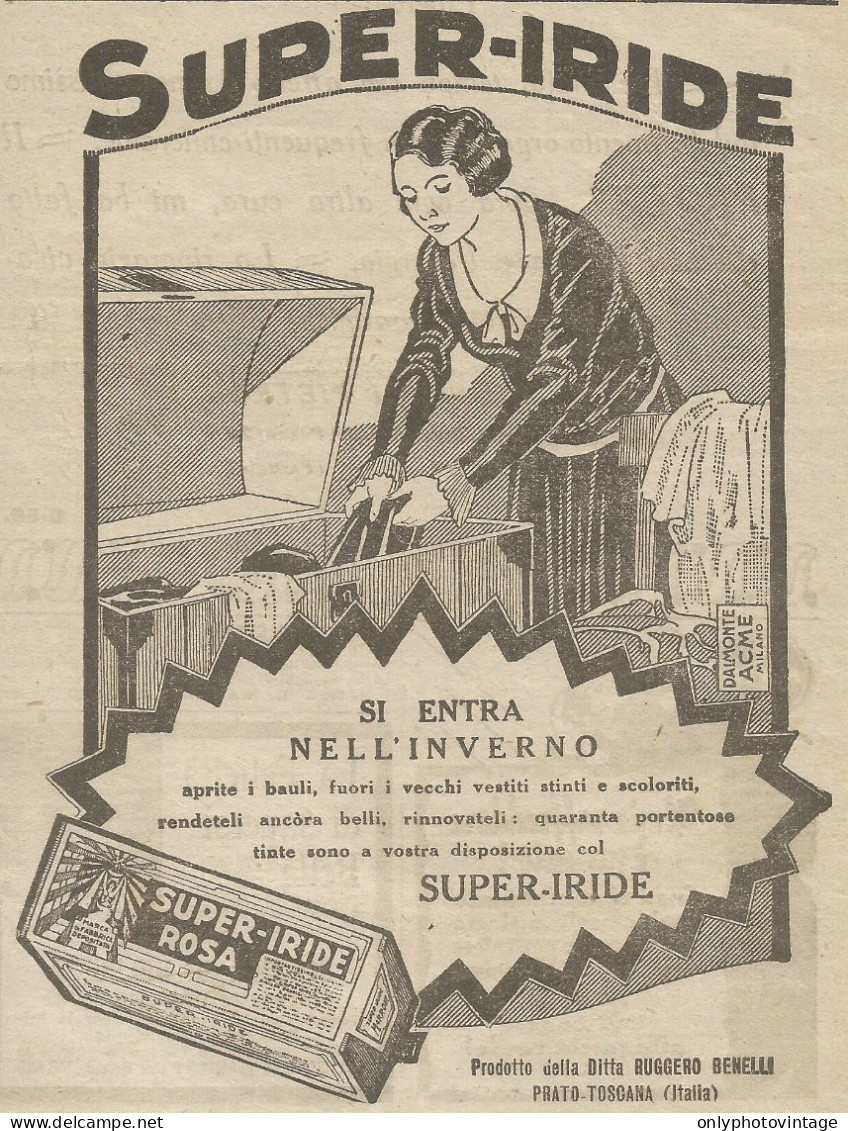 Super-Iride Rosa - Si Entra Nell'inverno - Pubblicità 1925 - Advertising - Publicités