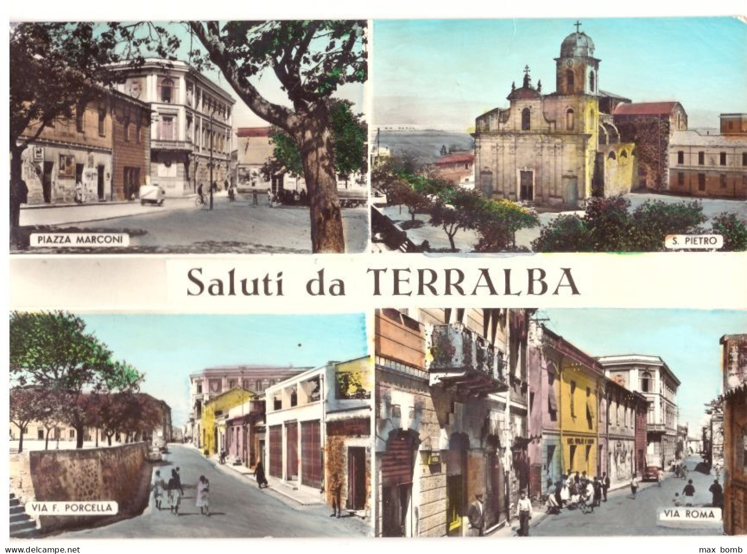 1961 SALUTI DA TERRALBA (ORISTANO) VEDUTINE - Oristano