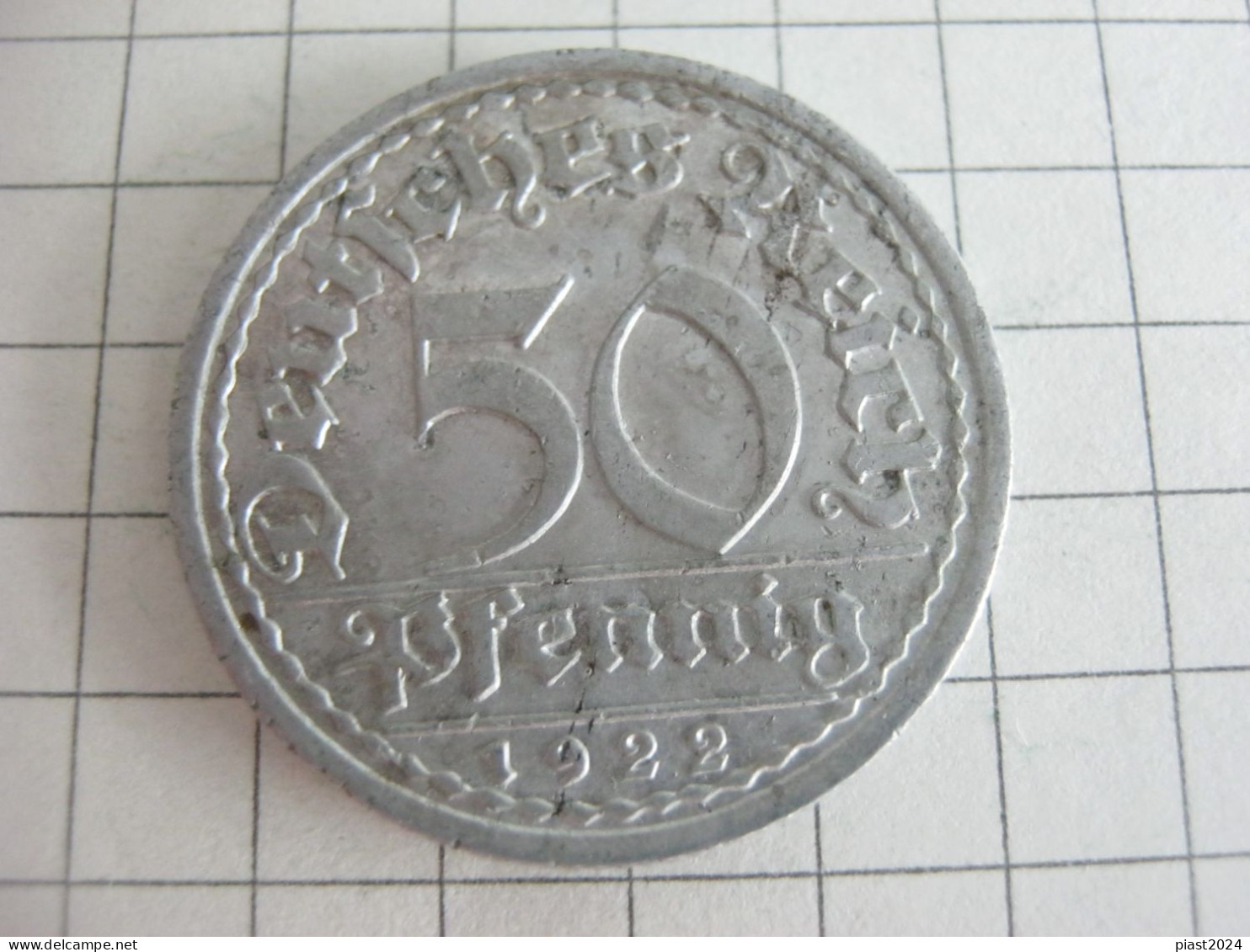 Germany 50 Pfennig 1922 A - 50 Renten- & 50 Reichspfennig