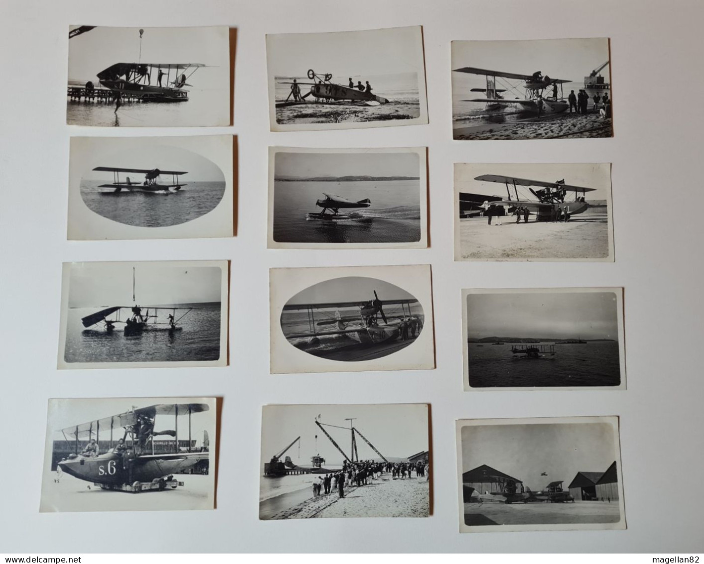 Cpa Photos WW2 Aviation & Marine MILITAIRE.Belle Collection De 12 Cartes Photos D'hydravions Et D'avions. - Equipment