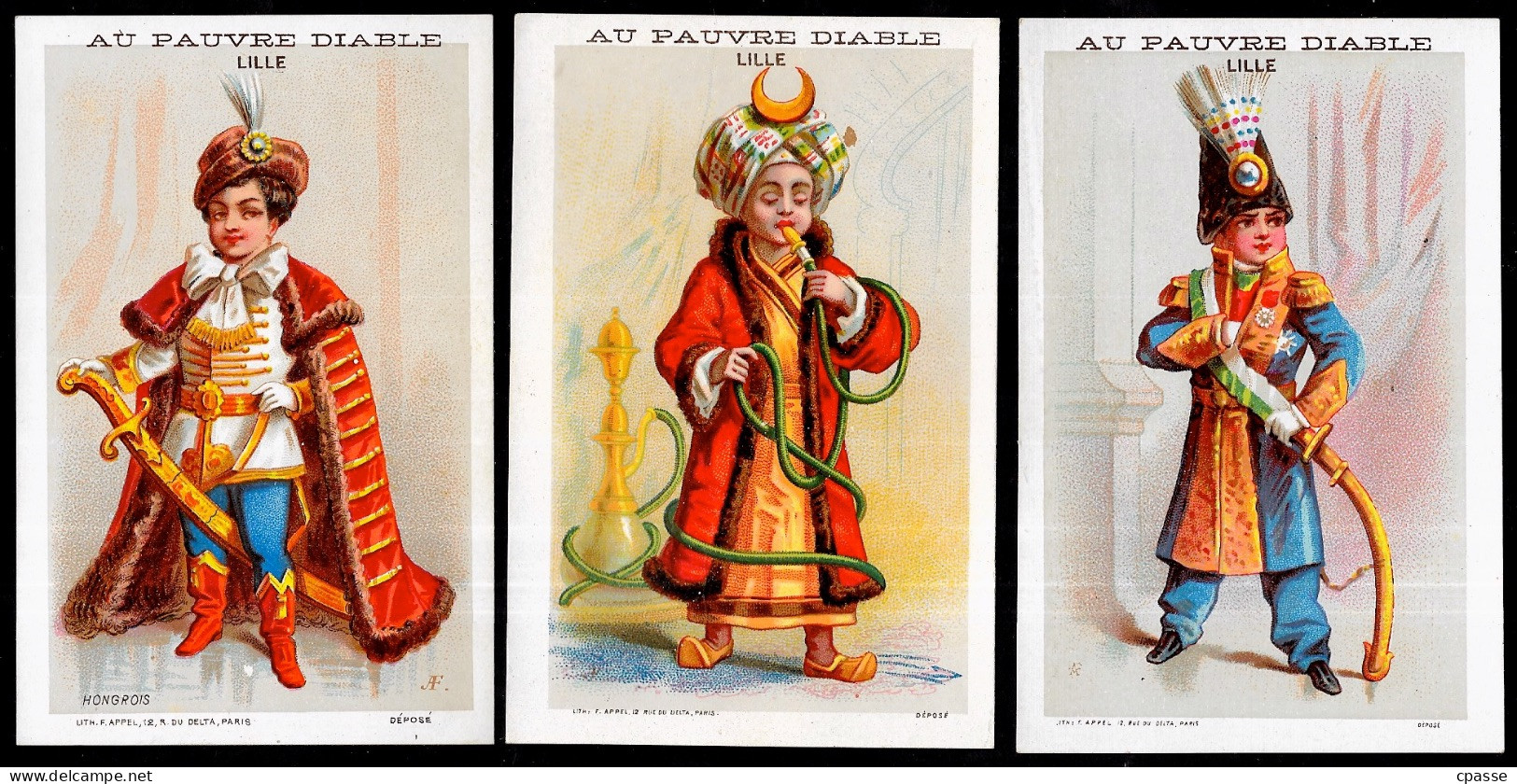 (Lot De 6) CHROMO "AU PAUVRE DIABLE" 59 LILLE Nord - Enfants Déguisés, Costumes étrangers ** Pittoresque - Andere & Zonder Classificatie