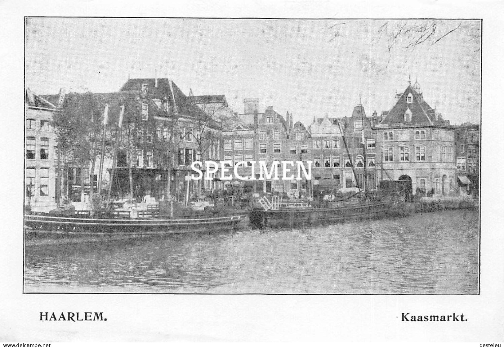 Prent - Kaasmarkt - Haarlem   - 8.5x12.5 Cm - Haarlem