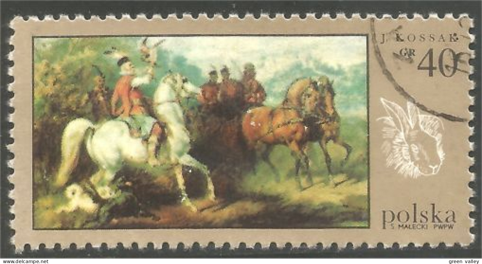 CH-55 Pologne Tableau Painting Cheval Horse Pferd Caballo Cavallo Paard - Pferde