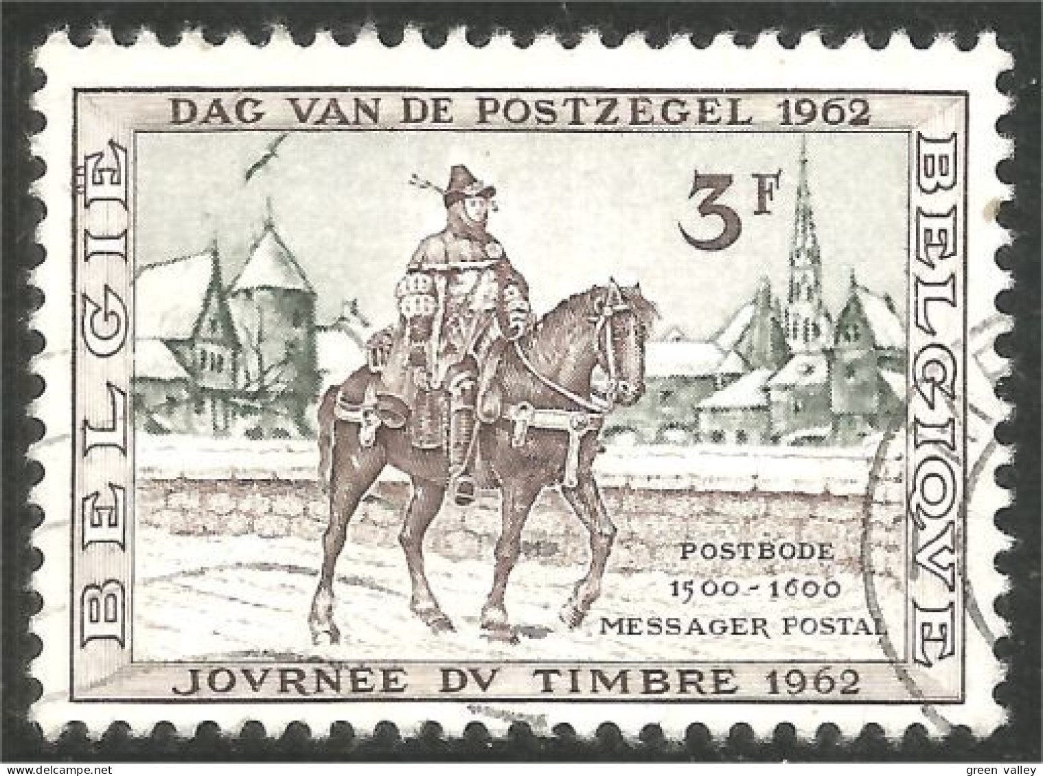 CH-5 Belgique Journée Timbre 1962 Cheval Horse Pferd Caballo Cavallo Paard - Paarden