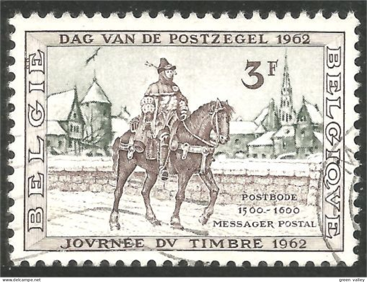 CH-9 Belgique Stamp Day 1962 Cheval Horse Pferd Caballo Cavallo Paard - Horses