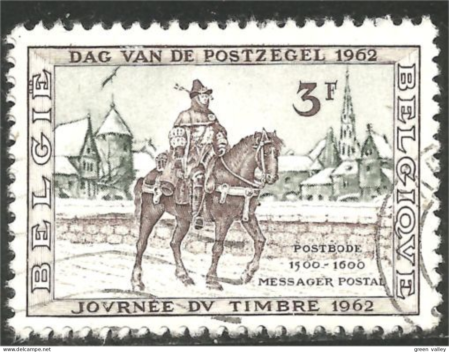 CH-7 Belgique Dag Van De Postzegel 1962 Cheval Horse Pferd Caballo Cavallo Paard - Chevaux