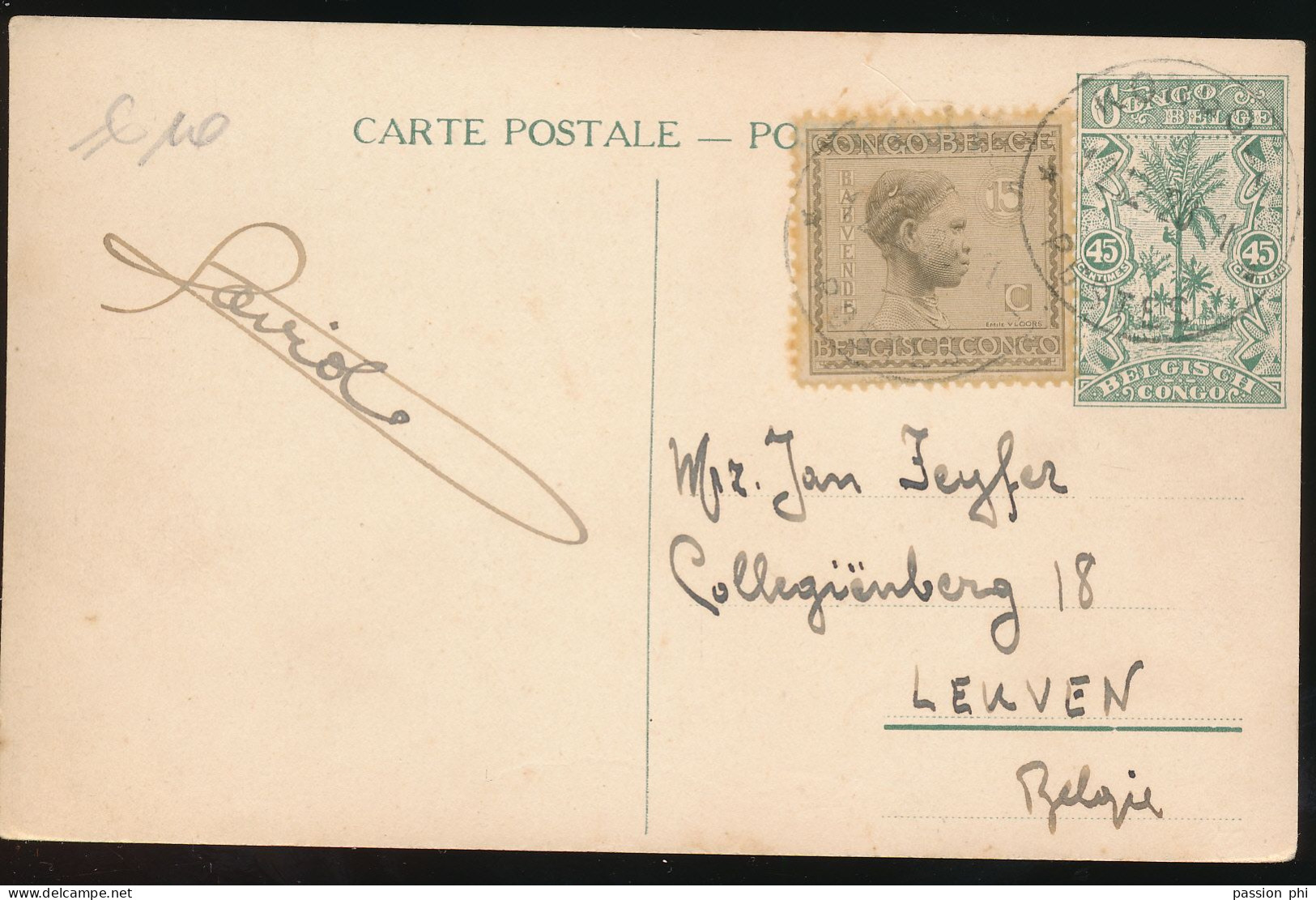 BELGIAN CONGO  PPS SBEP 66a "GLOSSY PAPER" VIEW 10 USED - Stamped Stationery