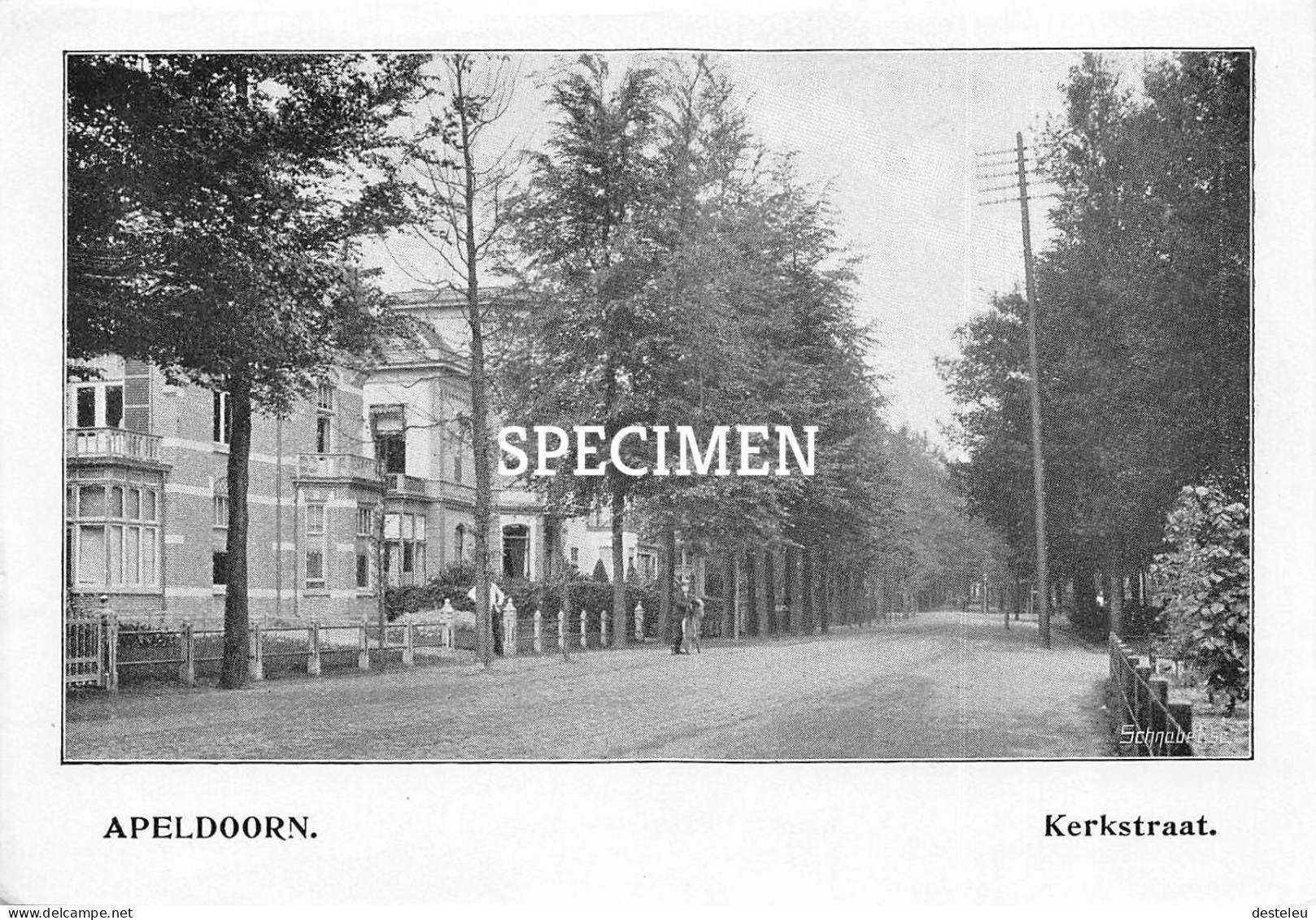 Prent - Kerkstraat - Apeldoorn - 8.5x12.5 Cm - Apeldoorn